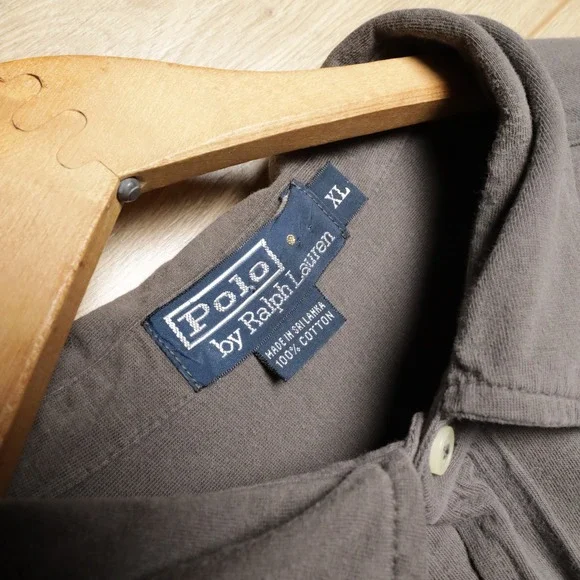 Polo Ralph Lauren Long Sleeve Button Down Shirt Gray XL Chest Pockets - Picture 4 of 5